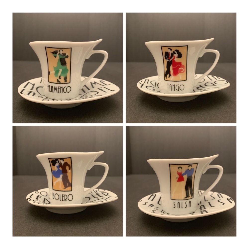 Bijoux Terner set of 4 espresso cups and saucers